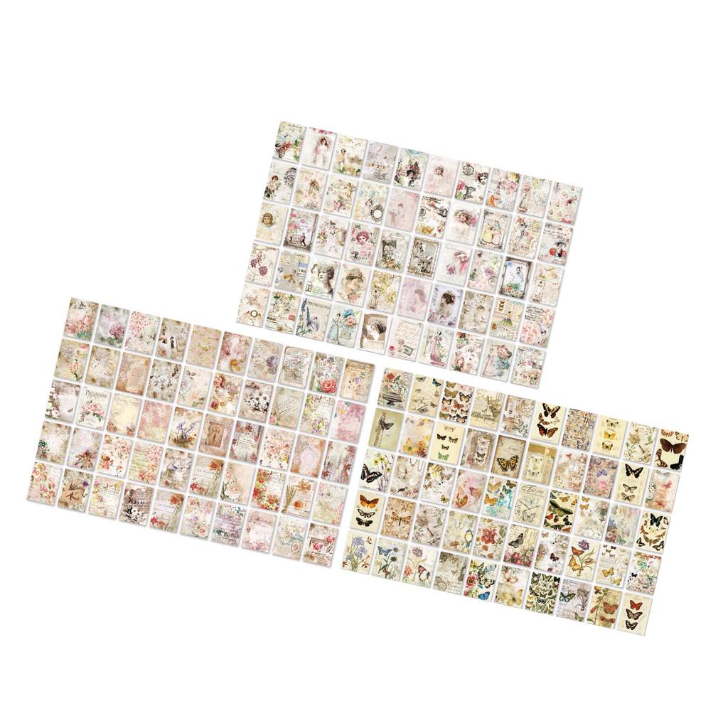 100 Sheets Vintage Scrapbook Paper Decorative Aesthetic Journaling Background Paper for DIY Planner