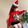 Children's Cartoon Wool Sweater - New Year, Autumn/Winter Base Layer for Girls