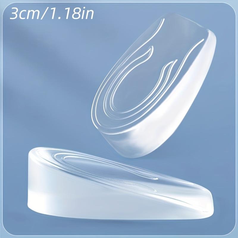 1 Pair Transparent Silicone Insoles, Non-Slip Shock-Absorbing Height-Increasing Insoles, Comfortable and Invisible, Suitable for All Shoe Types
