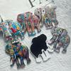 Cute Elephant Bohemian Pattern Resin Relief Magnet Traditional Design Stereo Relief For Refrigerator Travel Souvenir Magnetic