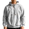 Men's Half‑Zip Fleece Hoodie, Leather‑Tip Drawstrings, Ribbed Cuffs & Hem, Relaxed Fit Casual Pullover Sweatshirt