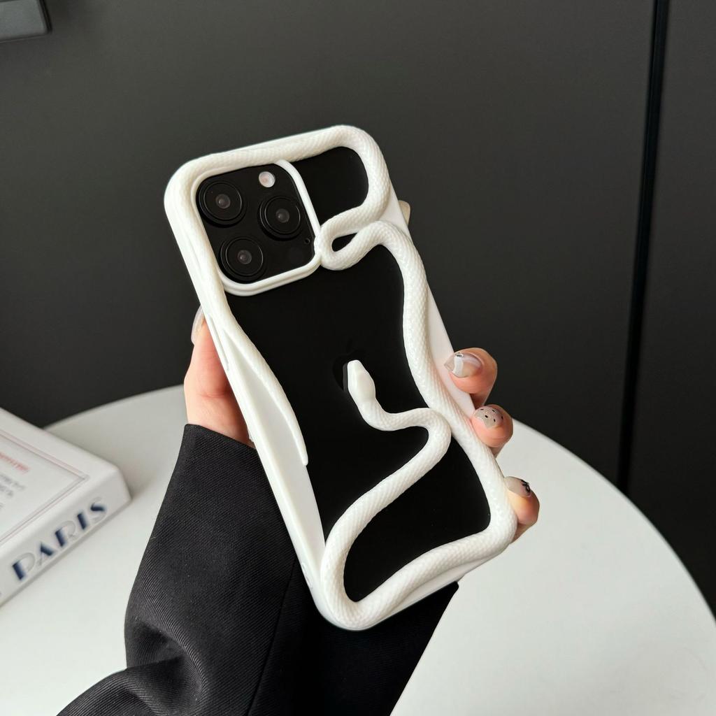 Hollow Three-dimensional Snake Mobile Phone Case for Apple 16PROMAX Trend 15/14/13 Hollow 12PRO Protective Case