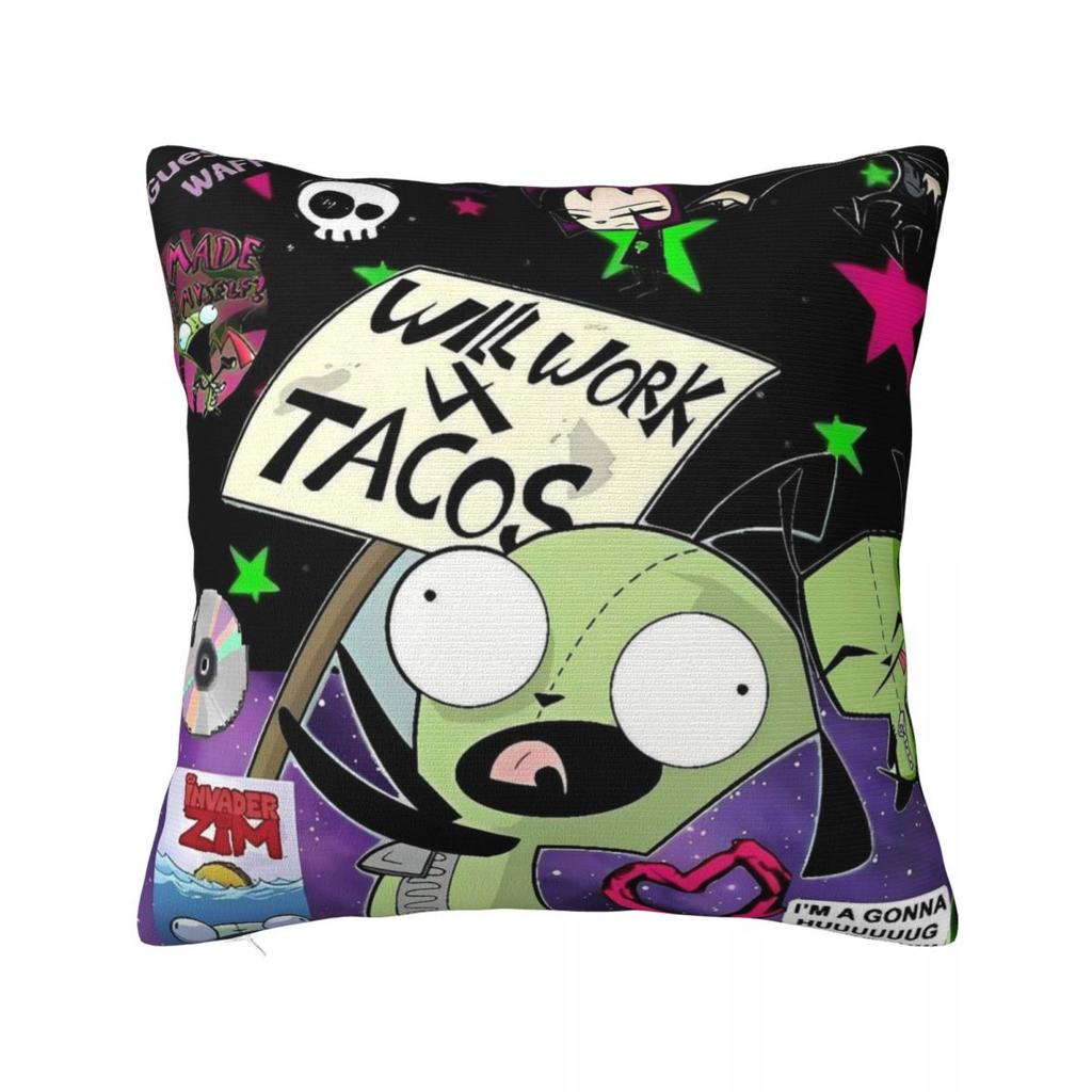 Invaders Zims Gir Face Pillow Cover Cushion Cover Soft Graphic Pillow Case Novelty Pillowcases For Living Room Chair
