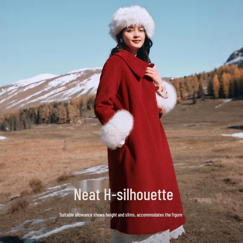 

Qiushui Yiren Women s Classic Lapel Winter Coat S