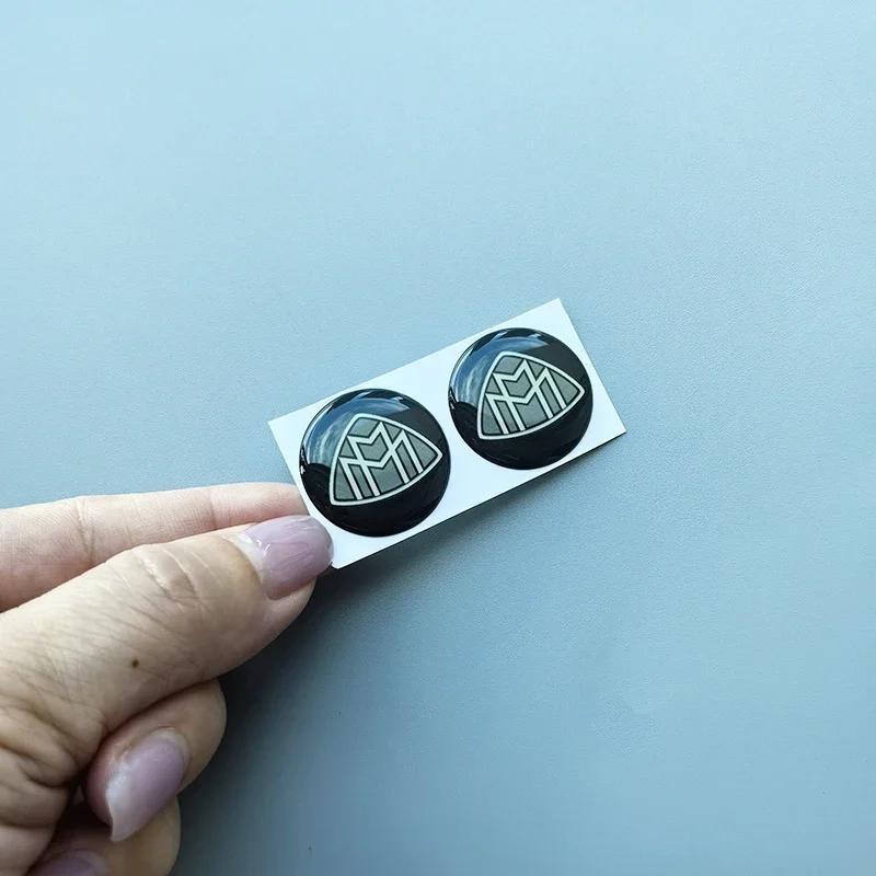 Pegatina para Coche 2025 Para Benz 11mm 14mm 20mm 25mm 30mm 5cm Redonda Cristal Epoxi Emblema de Coche Pegatina para Mercedes Benz Maybach Key Shel