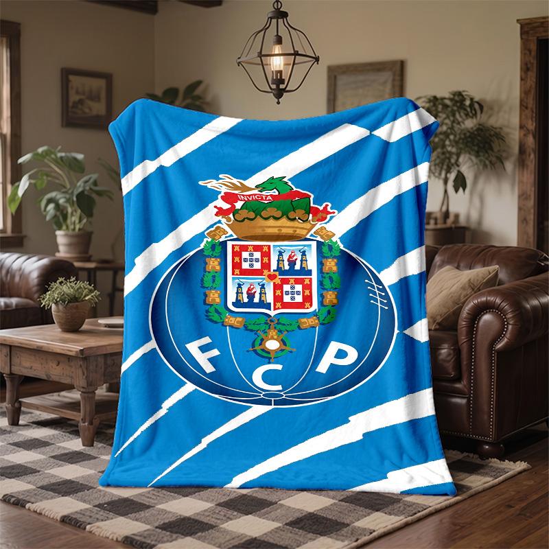 FC Porto Print Flannel Blanket Soft Warm Sofa Bed Throw Blanket For Home Office Bedroom