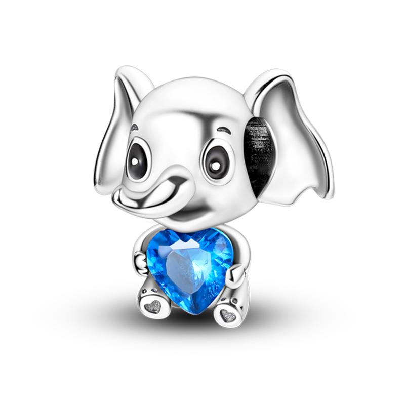 925 Silver Color Pink Rabbit Sheep Cat Dog Animal Charms Beads Fit 3mm 925 Bracelets Fine DIY Birthday Jewelry Make