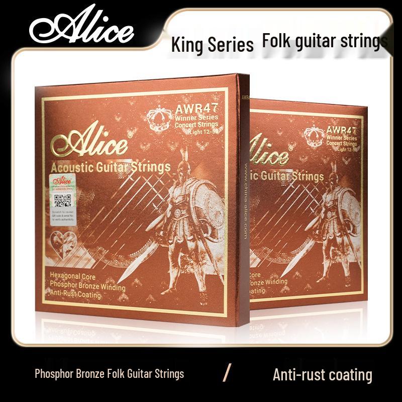 Alice AWR47 Phosphor Bronze Coated Folk Guitar Strings - Set of 6