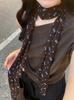 Retro polka dot thin silk silk scarf women's new high-end green neck scarf headband decorative belt