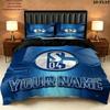 Benutzerdefinierter Name Schalke Muster Bettwäsche Steppdecke Set Steppdeckebezug Kissenbezug Heimdekoration Geburtstagsgeschenk(1*Bettbezug + 2*Kissenbezug ohne Füllung)