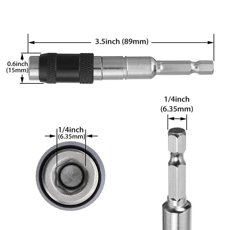 1/4 "Hex Magnetic Ring Screwdriver Bits Drill Hand Tools Drill Bit Extension Rod Quick Change Holder Drive Guide Screw Drill Tip