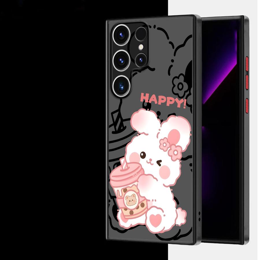 Case for Samsung Galaxy S26 S21 S24 Plus S23 FE S25 Ultra S20 FE Note 20 Ultra 10+ S22 Funda Back Phone Cover Cartoon Rabbit
