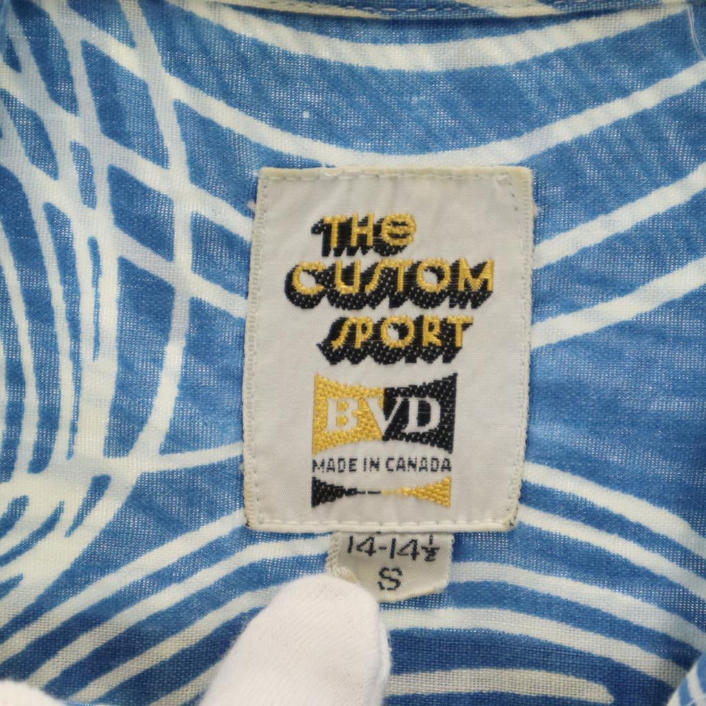 THE CUSTOM SPORT 70s Made In Canada Vintage Overall Handle Short Sleeve Aloha Shirt Men's Used
