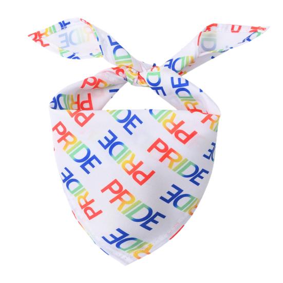 Pet Bandana Triangular Soft Breathable Comfortable Universal Dress Up Washable Rainbow Heart Print Dog Puppy Cat Collar Scarf Bib Pet Supplies
