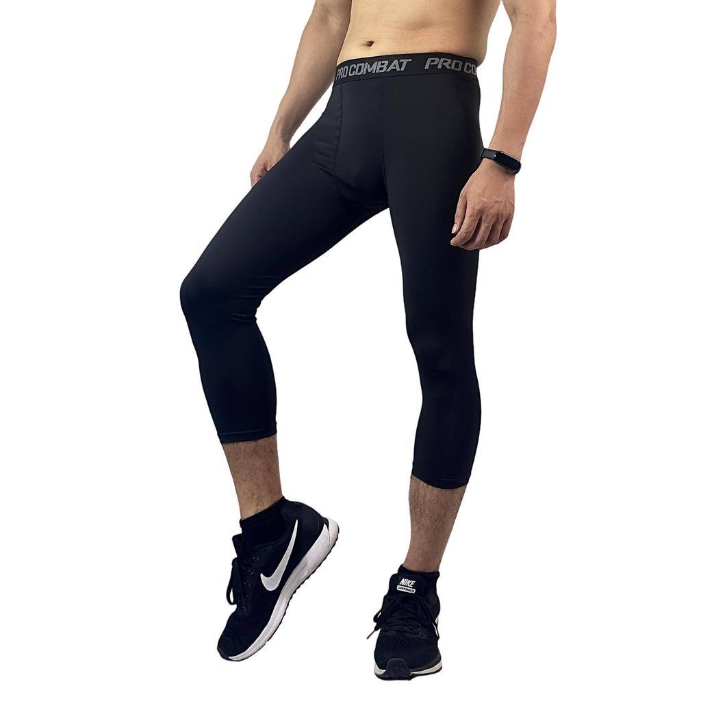 Męskie szybkoschnące legginsy fitness: Wysokoelastyczna warstwa bazowa do biegania, koszykówki, piłki nożnej, kolarstwa, z ochroną przed słońcem.