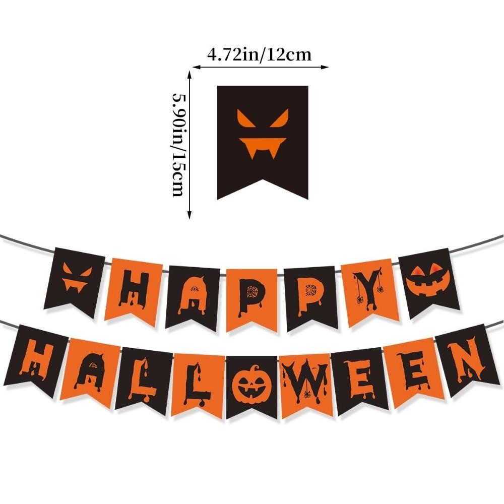 2025 Cartoon Halloween Pattern Banner Paper with Pumpkin Ghost Happy Birthday Banner Halloween Birthday Decorations Boys Girls