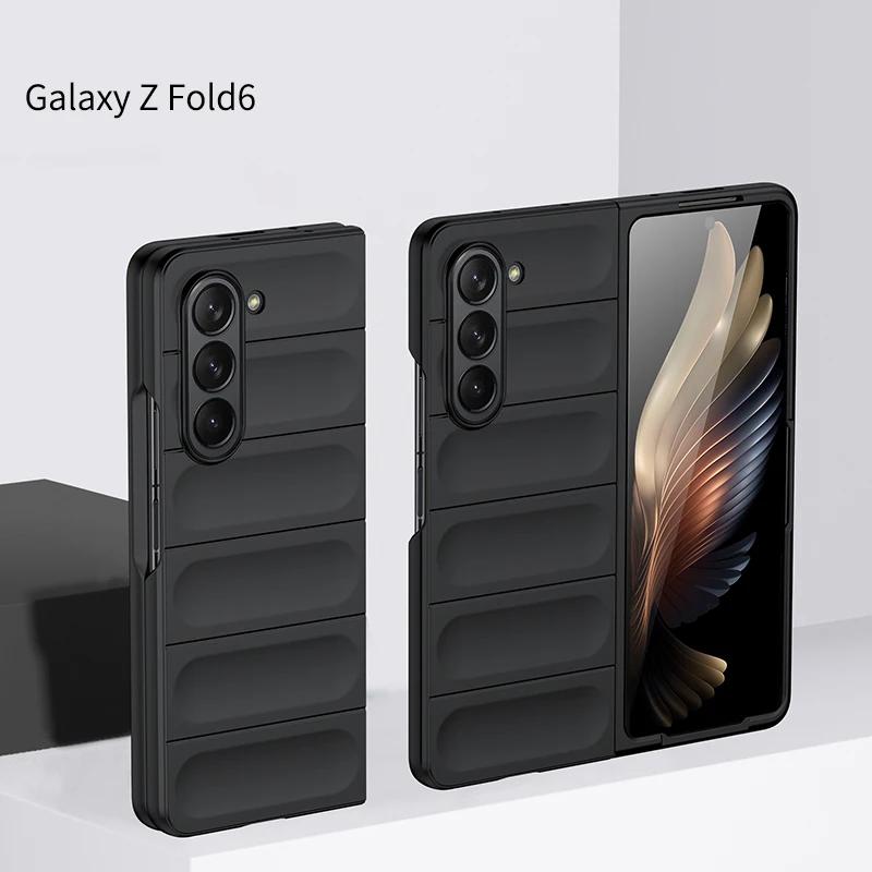 

Комплект из 2 частей Samsung Galaxy Z Fold 3 4 5 6 7 Fold7 Fold6 Защитный противоударный чехол Защита от царапин Матовый нескользящий чехол с эффектом кожи For Samsung Z Fold 7 чёрный