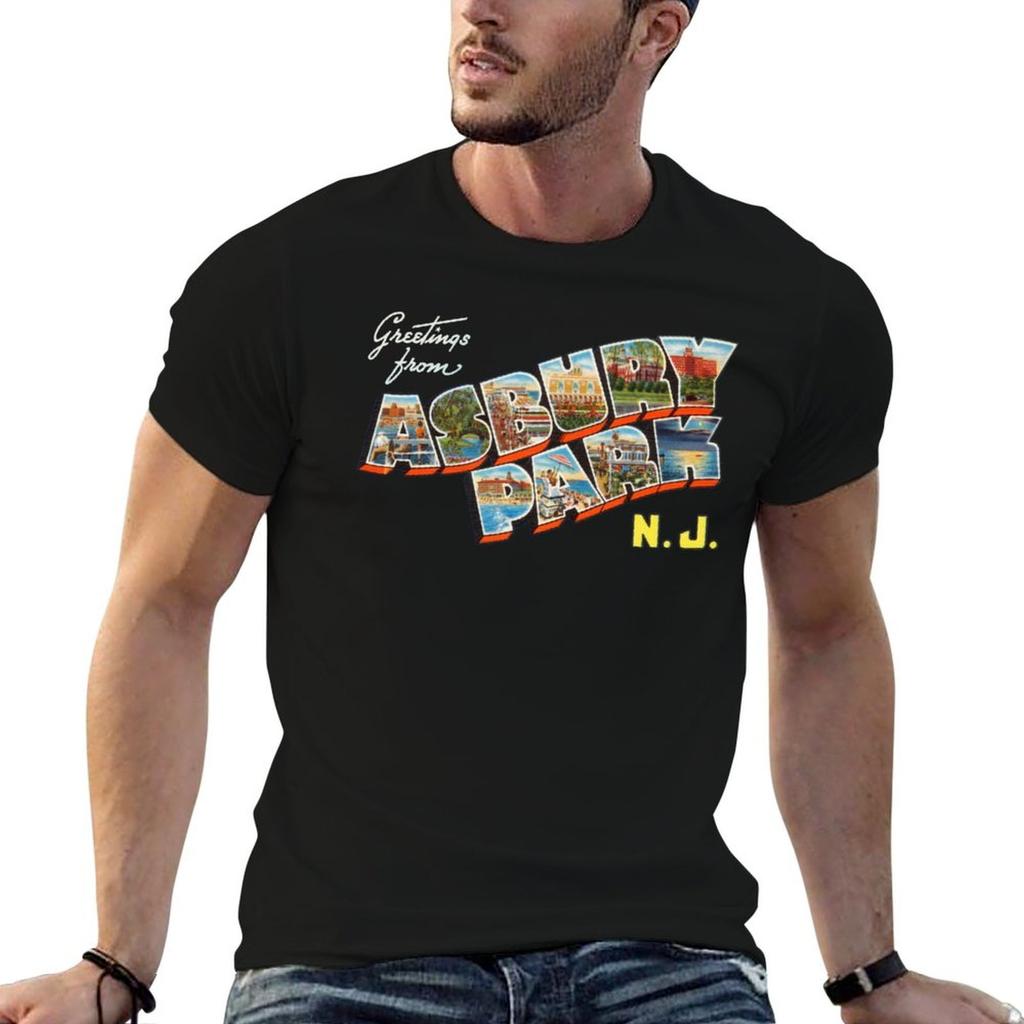 Grüße aus Asbury Park New Jersey T-Shirt Grafikdruck Kurzarm-T-Shirt