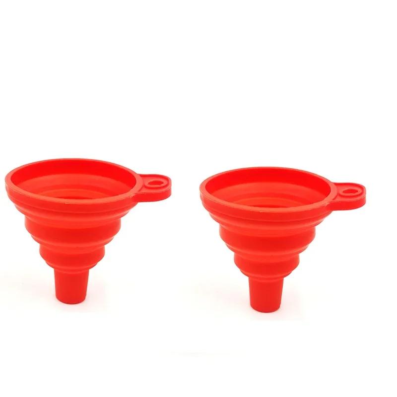 1/2Pcs Silicone Collapsible Foldable Funnel Household Kitchen Gadgets Portable Multifunctional Wine Oil Funnel Kitchen Supplies