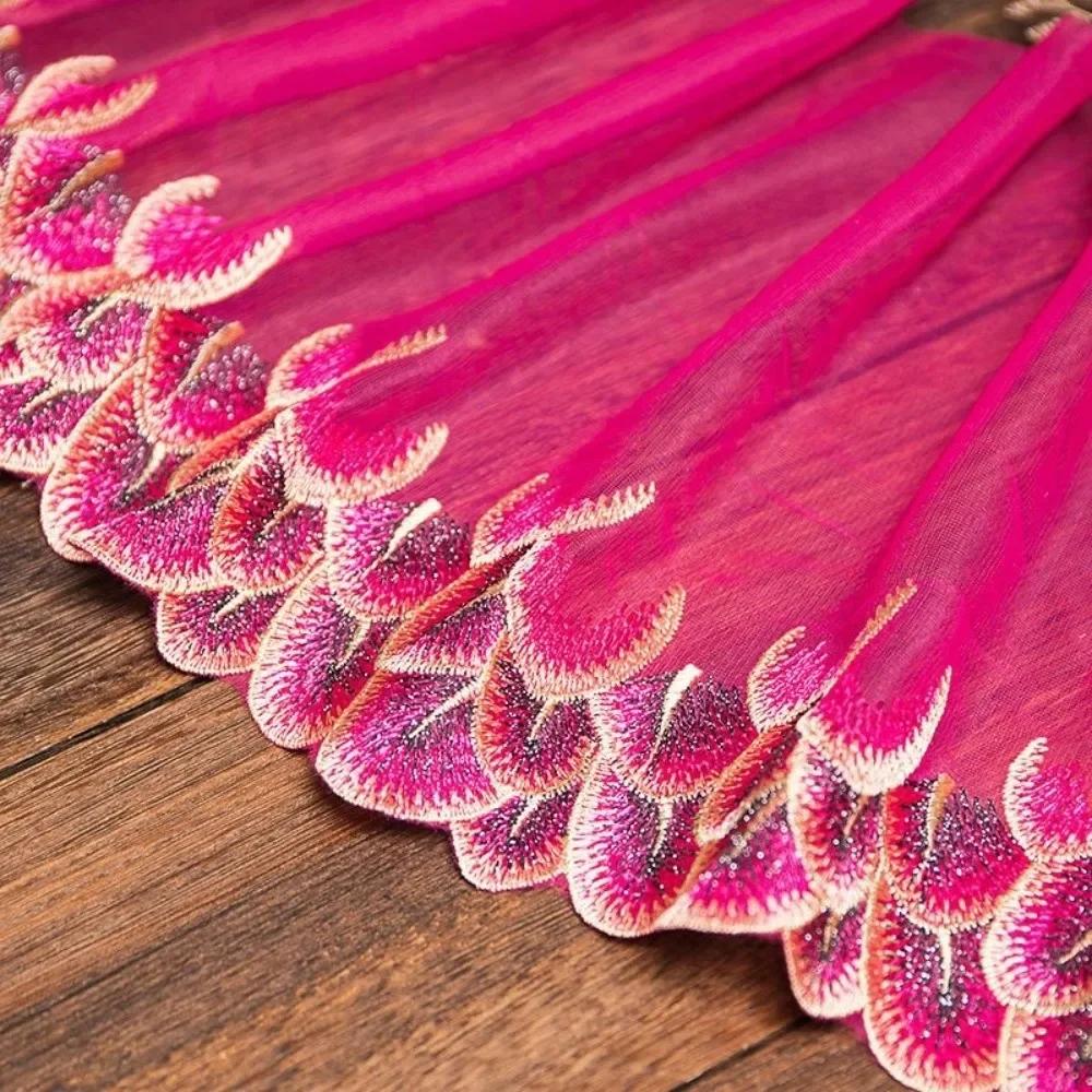 

New Multicolor Embroidery Lace Fabric DIY Mesh Sewing Ribbon Trim Hem Trim Handmade Lace Trim Handicraft Accessories рожевий червоний колір