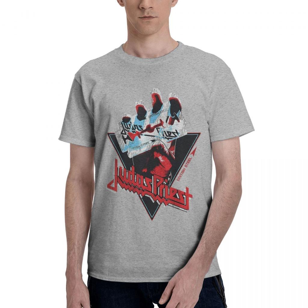 Judas Priest British Steel 100% Baumwolle Lässig Atmungsaktiv Bequem Sommer Lustig Ugus T-Shirts Herrenhemd