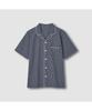 Jaju Men'S Seersucker Pattern Knee-Length Pajama Set_Light Navy