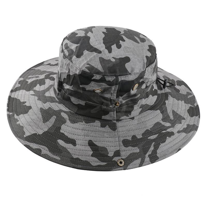 Unisex camouflage big eaves cotton bucket hat floral sun hat outdoor travel fishing sun climbing hat