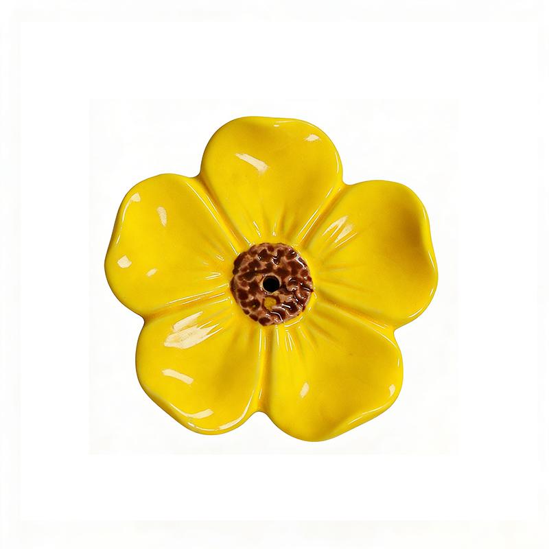 Incense Flat Bottom Censer Holder Ceramic Delicate Creative Portable Flower Incense Stick Holder
