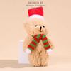 Soft Christmas Bear Doll Bear Scarf Flower Christmas Bear Plush Pendant  Couple