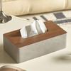 Wooden Tissue Box Leather Tissue Case Aesthetic Rectangular Napkin Boxes Elegant Luxury Napkin Storage Cases Table Decorations