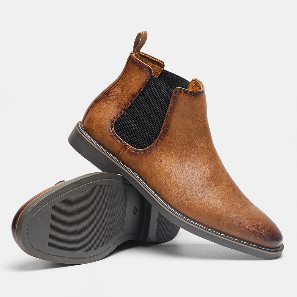 Pánské Chelsea Boots Značka 2026 Ležérní Pohodlné Retro Módní Boty Kůže
