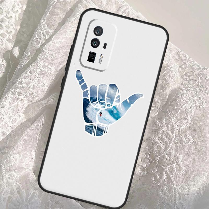 Surfer Surf Hang Loose Shaka Case For Xiaomi 14T 11T 12T 13T Pro 13 14 Ultra POCO X6 Pro M6 X3 X5 M5s F3 F5 F6 Cover