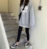 Women Long Sleeve Hooded O Neck Loose Pullovers Female Tops Solid Color Sweatshirts