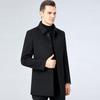 Markowy męski płaszcz zimowy 2025, business casual, dwustronny, z kaszmiru i wełny, dla osób w średnim wieku i starszych