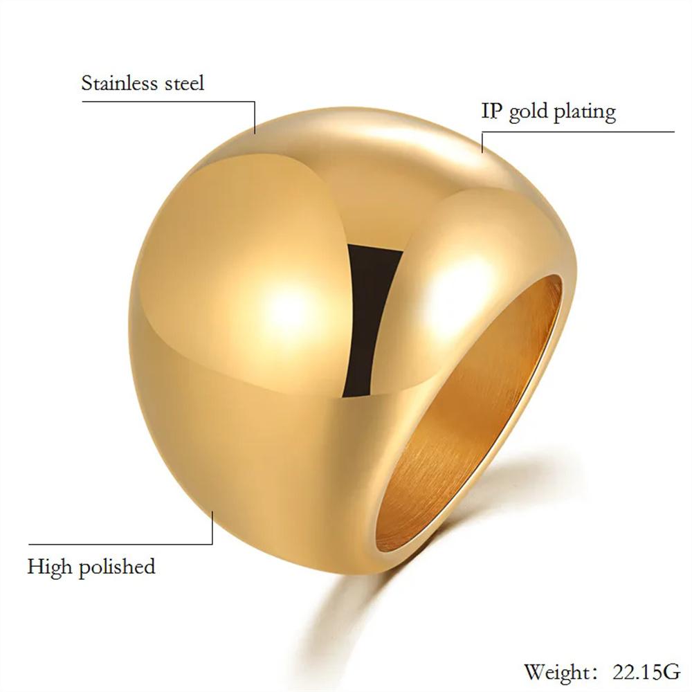 

Punk Fashion Geometry Square Ring Female Gold Color Stainless Steel Big Cocktail Rings for Women Party Jewelry Anillos Mujer 9&Gold Color