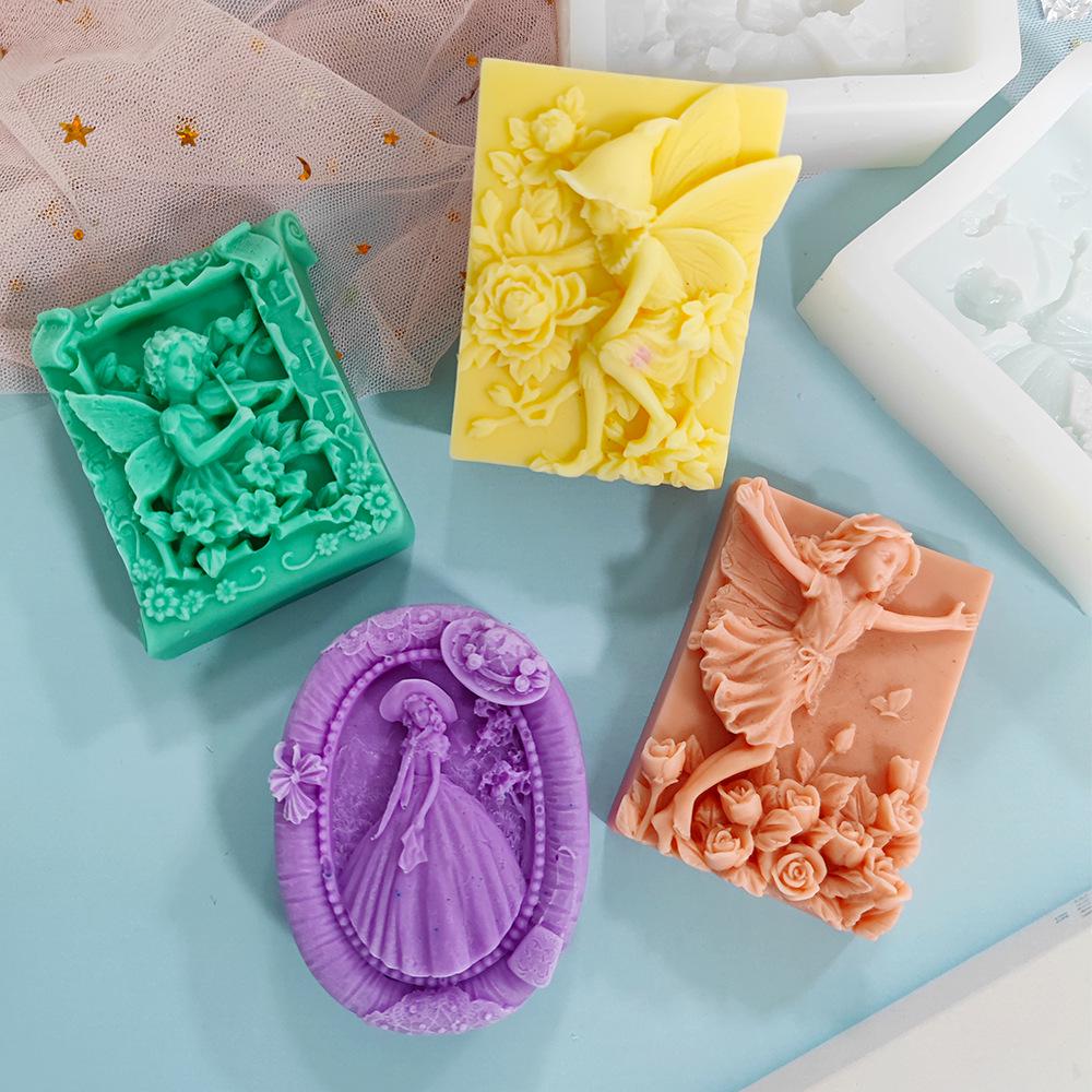 Retro Praying Angel Garden Fairy Silicone Mold for Soap, Candle, or Plaster Epoxy