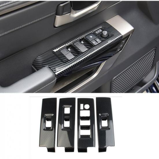 Carbon fiber Inner Window Switch Panel Cover Trim For Toyota Tundra