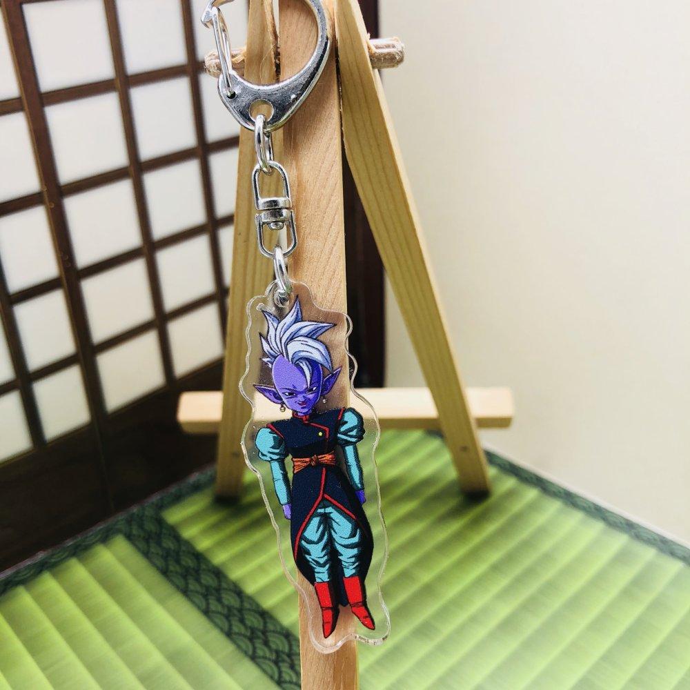 Anime Dragon Ball Acrylic Pendant Keychains Son Goku Vegeta Super Saiya