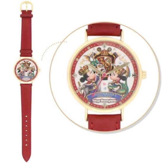 Mickey Minnie Watch Disneyland 38th Anniversary Kingdom Treasure Fantasyland Badge Disney Merchandise Souvenir & [Tokyo Exclusive]