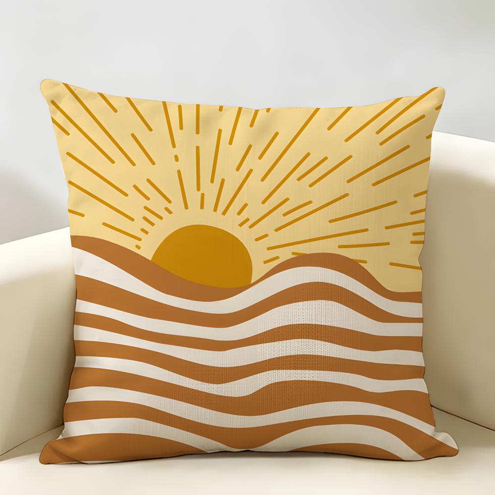 Northern Mannerist Pattern Cushion Cover Natural Linen Organic Fabric Double-Sided Printing Breathable Perfect For Home Decor