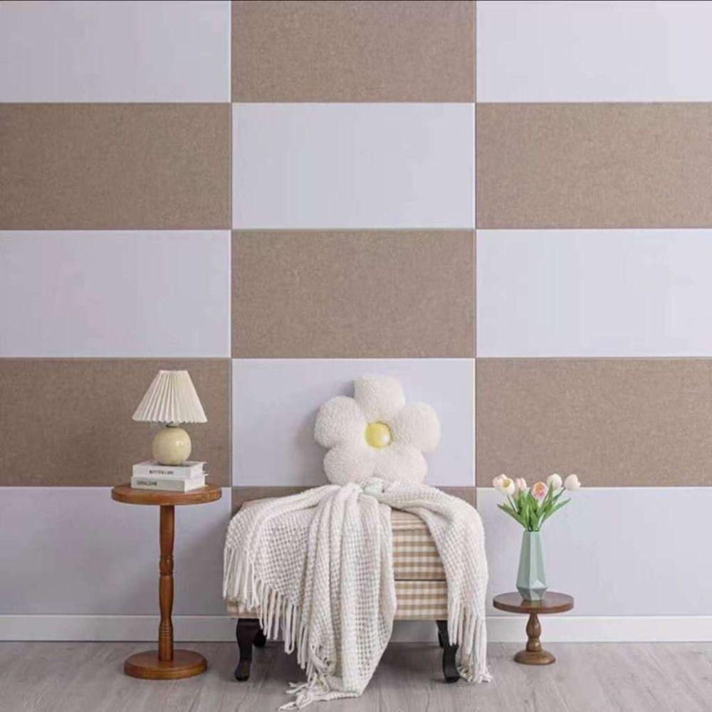30x60cm Self-adhesive Wall Stickers 9mm Thick 3D Three-dimensional Felt Wall Panels Anti-collision Soundproof Wallpaper