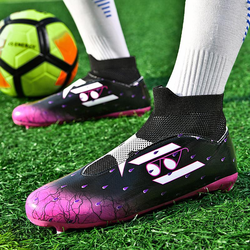 35-45Unisex Football Boots Youth Large Size Football Boots Rubber Soft Sole Long Nails AG Professional Artificial Lawn Training Football Shoes