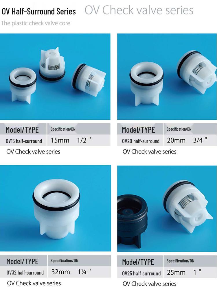 Kunststoff-Wasserleitung Rückschlagventilkern: 6-Punkt, 4-Punkt, 1 Zoll, 2 Zoll, Ventilzubehör