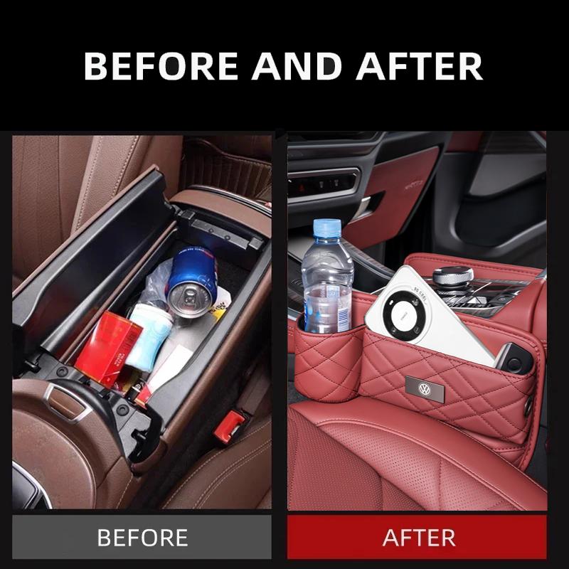 Volkswagen Car Seat Gap Box Car Interior Phone Water Cup Storage Box For VW GTI Polo Golf  Passat Tiguan Arteon Jetta T-ROC ID.4 PT1