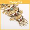 Vintage Mynt Tofs Hänge Halsband Med Flerlagerskedja För Boho Stil Kvinnor