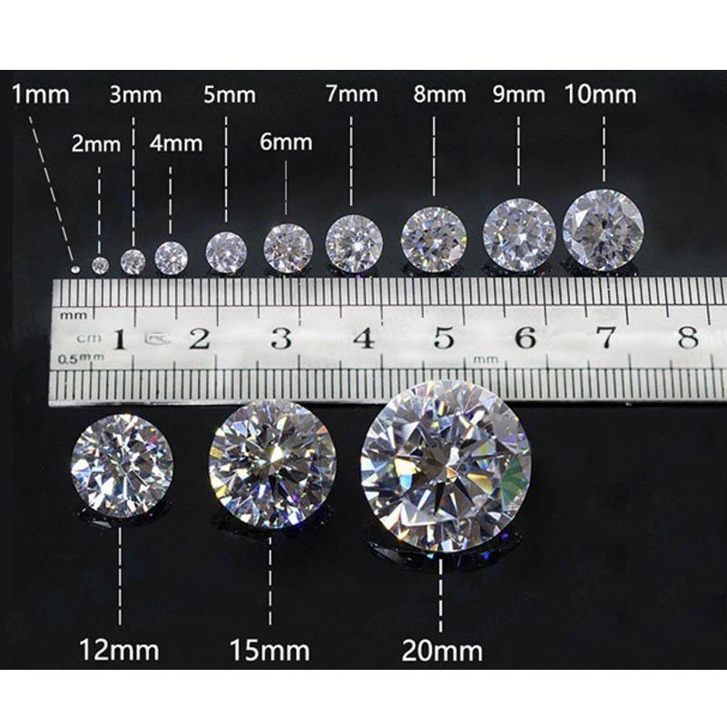 Rund briljantskjæring 5,0 mm til 12,0 mm D Farge Moissanites løs stein diamantring smykker armbånd materiale høy kvalitet