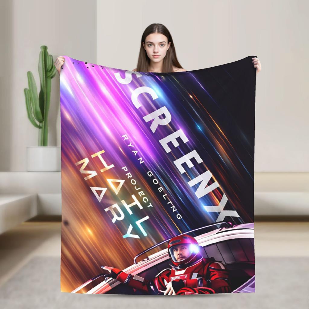 Project Hail Mary Poster Blanket Girls Flannel Bedding Throws For Living Room Soft Comfy Custom Quality Bedspread Gift Idea