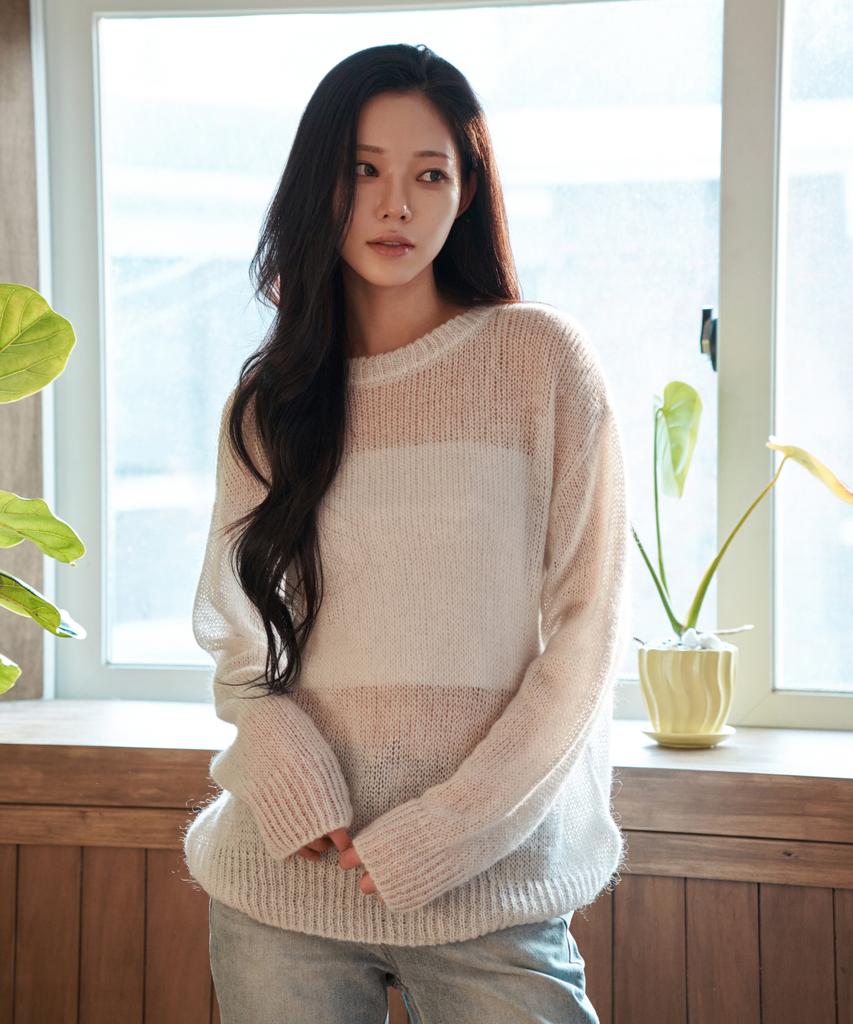 WAARFORWOMAN Wk-24 Sheer Pullover_Gray