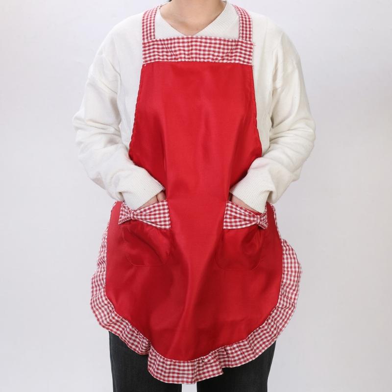 Fashion Bowknot Apron Adjustable Kitchen Cooking Aprons Women's Cake Apron with Pockets Halloween Mother's Day Gifts