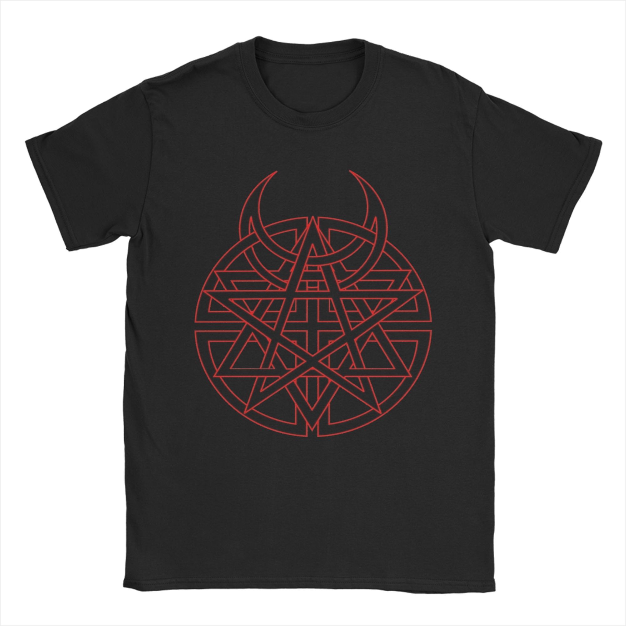 

Red Horns Hexagram Disturbed Music Men T Shirts Leisure Tees Short Sleeve O Neck T-Shirts 100% Cotton Gift Clothing - Men s ... S разноцветный